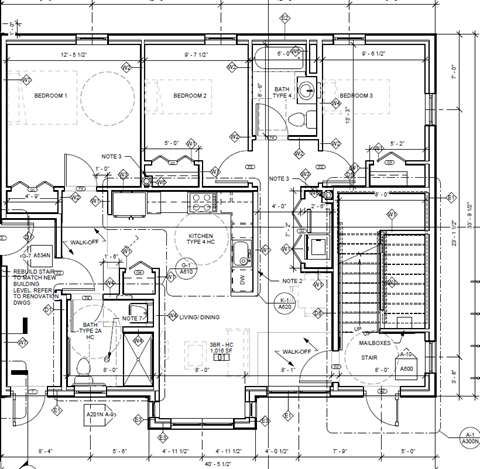Floor plan for 3 beds, 2 baths, 1300 sqft